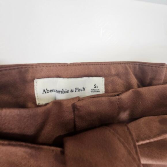 Abercrombie High Waist Shimmer Tie Waist Wide Leg Small Pant Brown - Picture 4 of 5